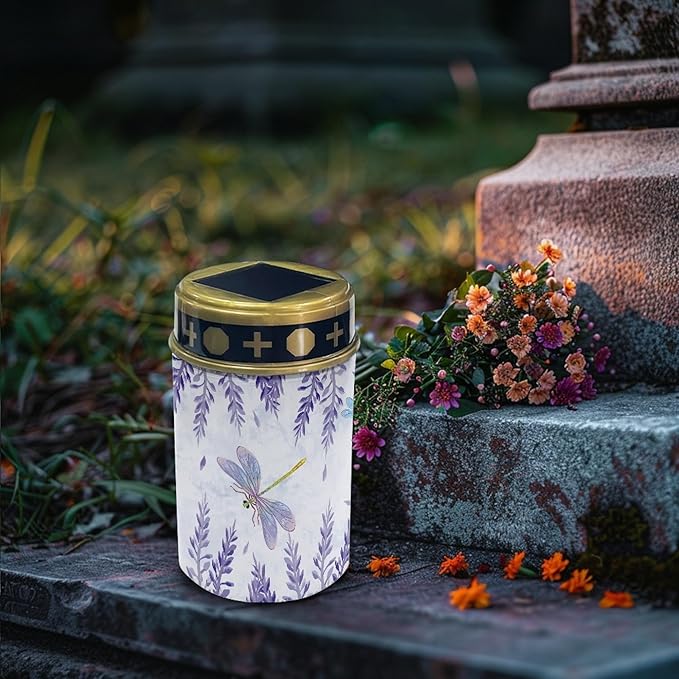 Solar Stake Lights Waterproof Solar Cross for Cemetery Outdoor Garden Lights Flameless Lights Solar-Powered Fairy Lights for Outside,Solar Pathway Lights for Yard Driveway Walkway Lights