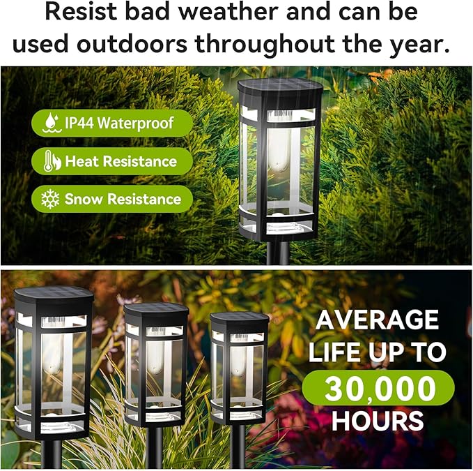 EXCMARK 16 Pack Solar Lights Outdoor Waterproof for Garden Pathway Walkway Driveway Yard Lawn Decorative Landscape | Lumora