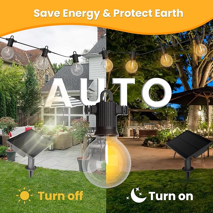 ZOTOYI 100FT Solar String Lights Outdoor Waterproof IP65 with USB Port, G40 Led Solar Patio Globe Lights with 52 | Lumora