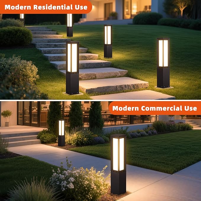Outdoor Pathway Lights Wired, 31.5" Tall Landscape Path Lights, AC 100-240V Aluminum Bollard Light, IP65 Waterproof | Lumora