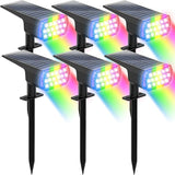 Solar Lights Outdoor Waterproof, LED Solar Spot Lights Outdoor, 7 Color Changing Solar Spotlights, Multicolor RGB | Lumora