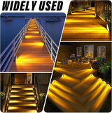 ROSHWEY Solar Step Lights Outdoor Waterproof, 8 Pack Triangle Solar Stair Lights for Outside, LED Deck Light | Lumora