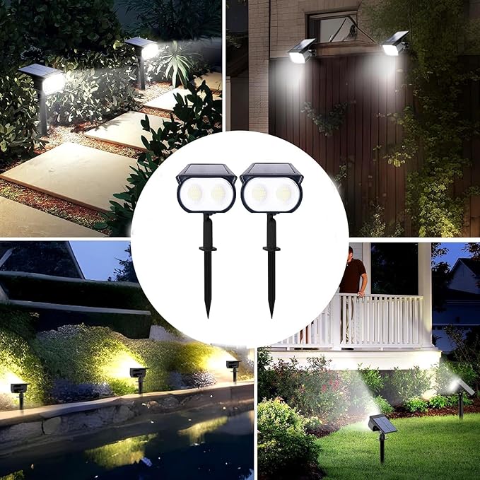 Anern Solar Lights Outdoor Waterproof IP68, 52 LED 2 Lighting Modes Solar Spot Lights Outdoor Yard Garden Landscape | Lumora