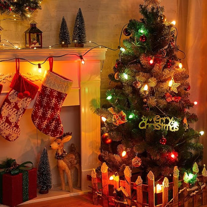 Multicolor C7 LED Christmas String Lights, 25FT Vintage Christmas Lights, Connectable Commercial Tree & Roofline Garden Wedding Decor