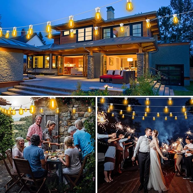 Aialun 96FT LED Outdoor String Lights, Outside Patio Backyard Light with 2700K Shatterproof Edison Bulbs | Lumora