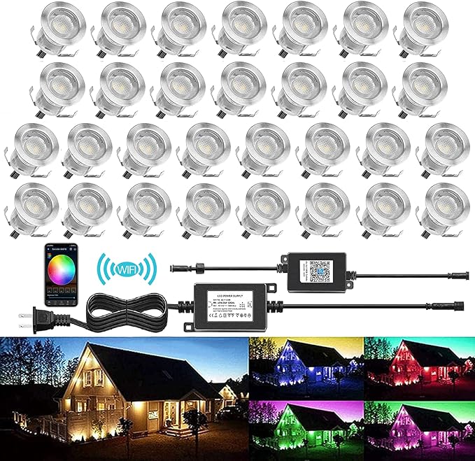 Low Voltage LED Deck Light Kit Stainless Steel Waterproof Recessed Wood Decking Stairs Garden Yard Patio Decor Lamp | Lumora