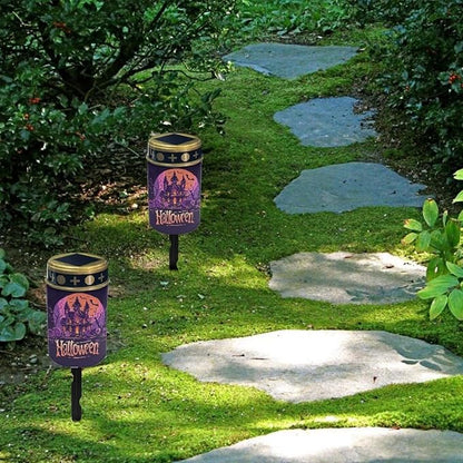 Halloween Castle Solar Garden Light Solar Powered Lights Outdoor Solar Garden Light Outside Solar Lights for Yard Waterproof Landscape Path Solar Read Light