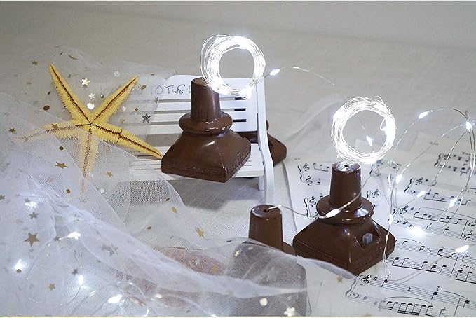 Square 8 Pack Solar Powered Wine Bottle Lights, 20 LED Waterproof Copper Cork Lights for Wedding, Christmas | Lumora