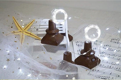 Square 8 Pack Solar Powered Wine Bottle Lights, 20 LED Waterproof Copper Cork Lights for Wedding, Christmas, Holiday, Garden, Patio, Pathway, Outdoor (Cool White)