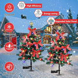 Solar Christmas Trees Decorations, 2 Pack Solar Powered Xmas Tree Lights, Pathway Lights with Multi-Color Lights | Lumora
