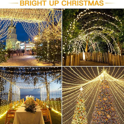 String Lights Fairy Lights 66 Feet 200 LED with Multi Flashing Modes Controller, Waterproof LED Lights Decorations for Bedroom, Wedding, Party, Garden, Patio, Indoor Outdoor Occastions (Warm White)
