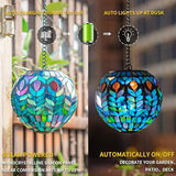 VCUTEKA Hanging Solar Lanterns Mosaic Solar Lights with Hook Up, Outdoor Garden Lights Decor for Yard Tree Fence | Lumora