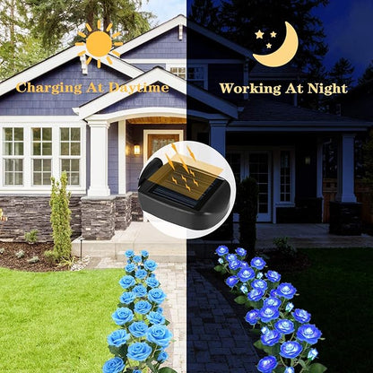 Outdoor Solar Garden Stake Lights,Upgraded LED Solar Powered Light with 6 Rose Flowers, Waterproof Solar Decorative Lights for Patio Pathway Courtyard Garden Lawn
