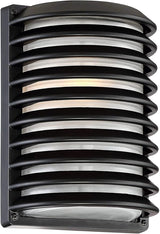 John Timberland Black Grid Modern Industrial Outdoor Wall Light Fixture 10" Frosted Glass Shade for Exterior Barn | Lumora