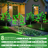4 Pack St Patricks Day Solar Outdoor Lights, 80 LED St Patricks Day Decorations, Solar Shamrock Stakes Lights with | Lumora
