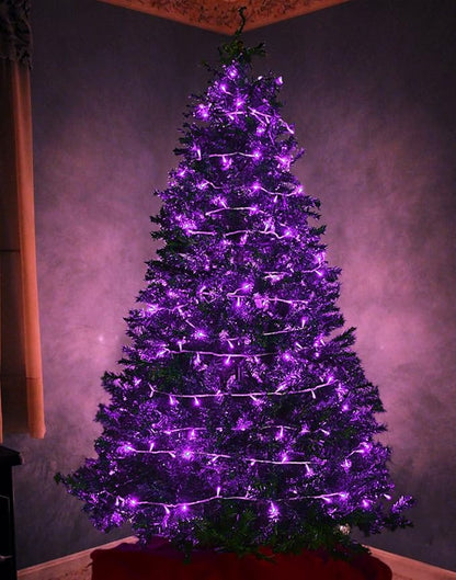 Christmas String Lights Purple - 25m/82ft 220 LEDs 8 Modes Memory Function End-to-End Extendable Plug in Waterproof Inside/Outside Fairy Tree Lights for Patio Home Indoor Outdoor Halloween Decorations