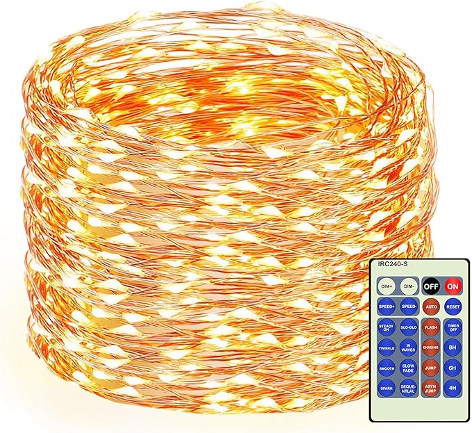 Decute 300Led 99FT Copper Wire Christmas Fairy String Lights Dimmable with Remote Control Starry Lights with UL | Lumora