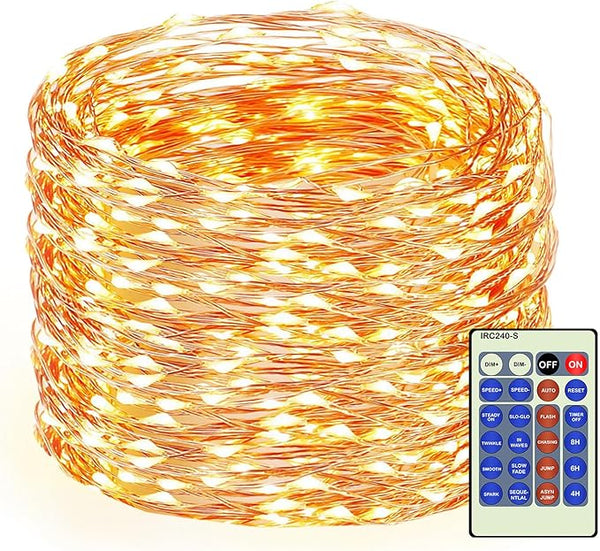 Decute 300Led 99FT Copper Wire Christmas Fairy String Lights Dimmable with Remote Control Starry Lights with UL | Lumora
