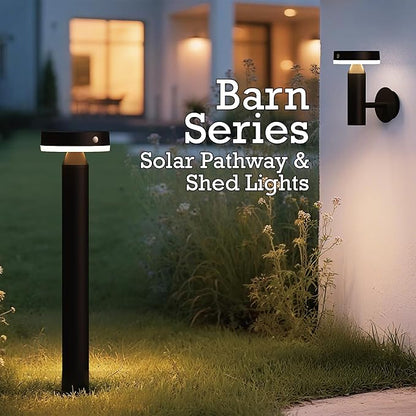 Round Solar Wall Lights - Solar Powered Wall Lamps - LED Lights - PIR Sensor & Two Lighting Modes - Rechargeable Battery - 3000K, 1.3W Solar Panel & 3.7V - IP44 Weather Resistant - 2 Pack