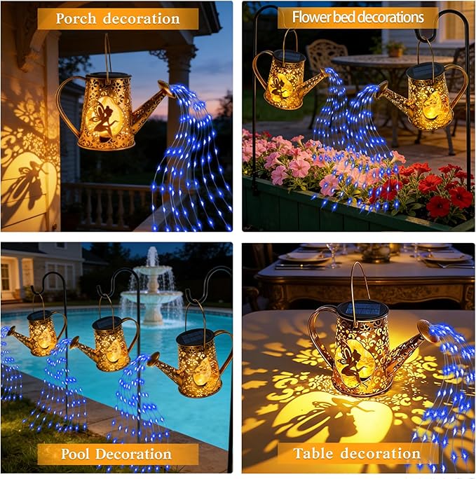 Solar Watering Can Lights, Unique Fairy Gifts for Women Mom Grandma Birthday, Waterproof Outdoor Garden Decor Large | Lumora
