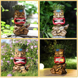 Solar Tiki Statue Outdoor Decor-Garden Guitar Tiki Statues-Tiki Bar Decorations for Outdoor Patio Yard Lawn Balcony | Lumora
