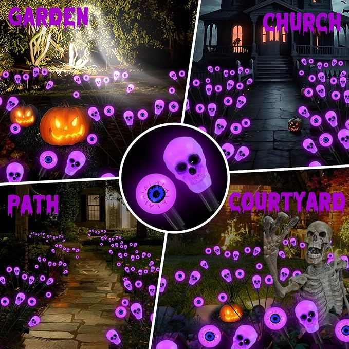 Solar Lights Outdoor,Halloween Decorations Outdoor, Scary Eyeball Lights,4PACKS 32LED,IP65 Waterproof,Halloween | Lumora