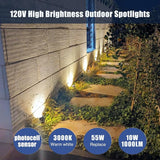 10W Dusk to Dawn Led Light 120V 3000K 1000lm Warm White Landscape Outdoor Spotlights with Photocell Sensor IP65 | Lumora