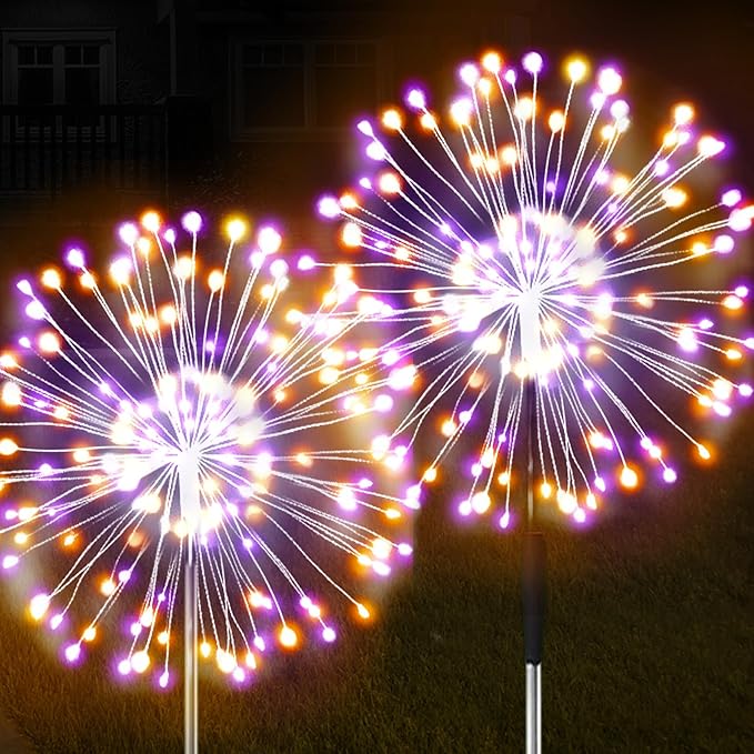 JJGoo Solar Firework Lights, 2 Pack 150 LEDs 2 Lighting Modes Solar Lights Outdoor Waterproof for Garden Patio | Lumora
