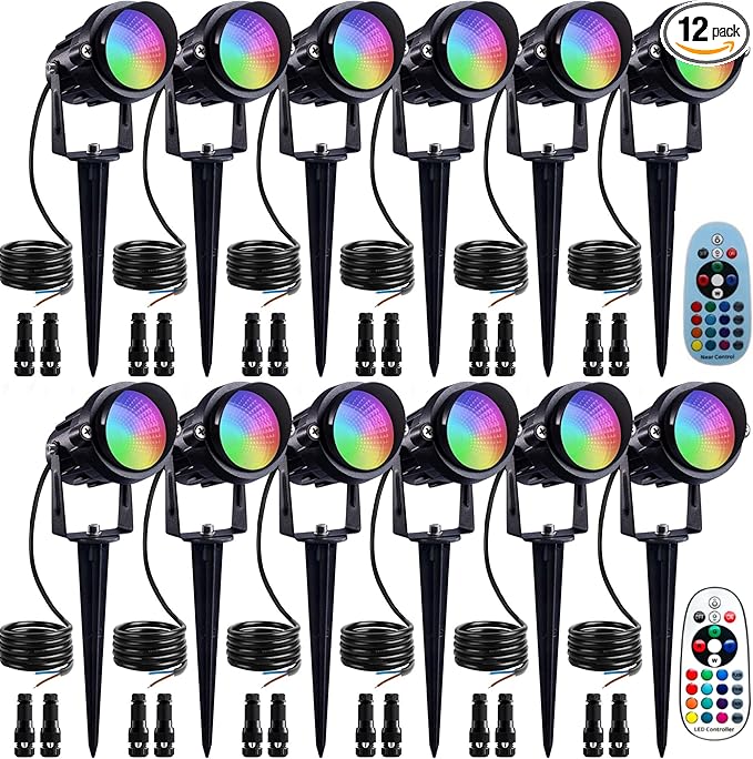12W RGBW Low Voltage Landscape Lights, LED Color Changing Landscape Lighting,12V 24V Waterproof Outdoor Spotlight | Lumora