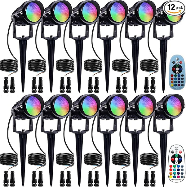 12W RGBW Low Voltage Landscape Lights, LED Color Changing Landscape Lighting,12V 24V Waterproof Outdoor Spotlight | Lumora