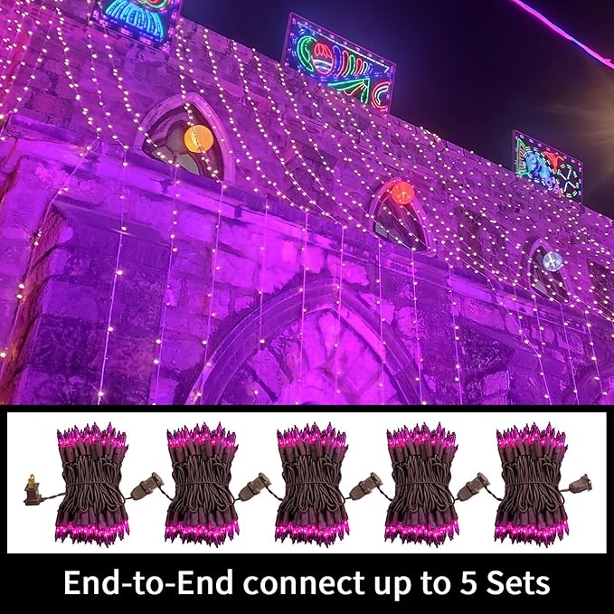 LAMPHOME Purple Christmas Lights Indoor Outdoor,19.6ft 100count Purple Lights for Christmas Tree, Deep-Violet | Lumora