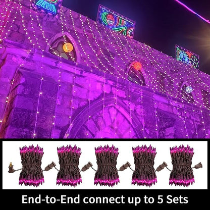 LAMPHOME Purple Christmas Lights Indoor Outdoor,19.6ft 100count Purple Lights for Christmas Tree, Deep-Violet String Lights Plug in for Christmas Bedroom Garden Party Xmas Decorations