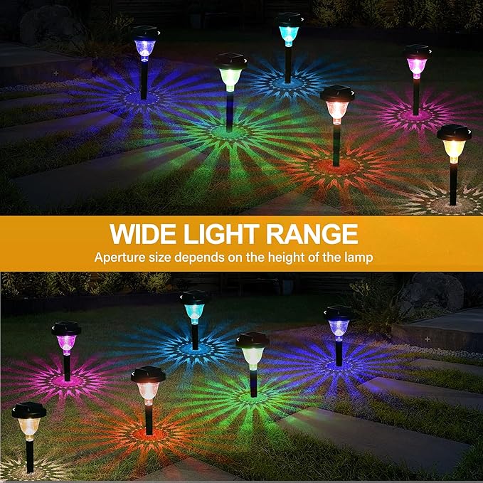 12 Packs Bright Solar Blue Lights and Solar Pathway Lights 10 Pack RGB Color Changing | Lumora