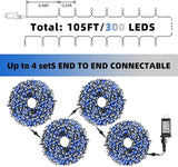 XTF2015 Christmas String Lights, 105ft 300 LED Christmas Lights 8 Modes Memory Function & Timer- UL Certified | Lumora