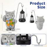 Solar Owl Garden Statue with Succulent Decor & Hanging Lantern – Outdoor Resin Decor for Patio, Yard, Balcony – | Lumora
