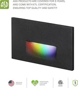 ASD LED Recessed Step Light Fixture, Outdoor & Indoor Tread Lighting | RGBW, Smart, Waterproof, ETL Listed | 3W | Lumora