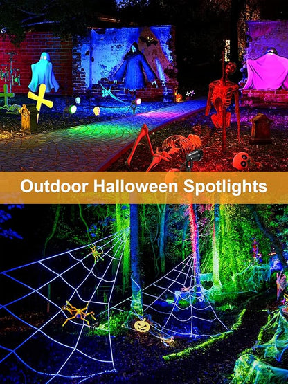 ZUCKEO 10W Christmas Spotlights Outdoor Spot Lights for Yard, LED RGB Color Changing Landscape Lighting Plug in, 120V Waterproof Remote Control Spotlight for House Garden Halloween Decoration(4Pack)