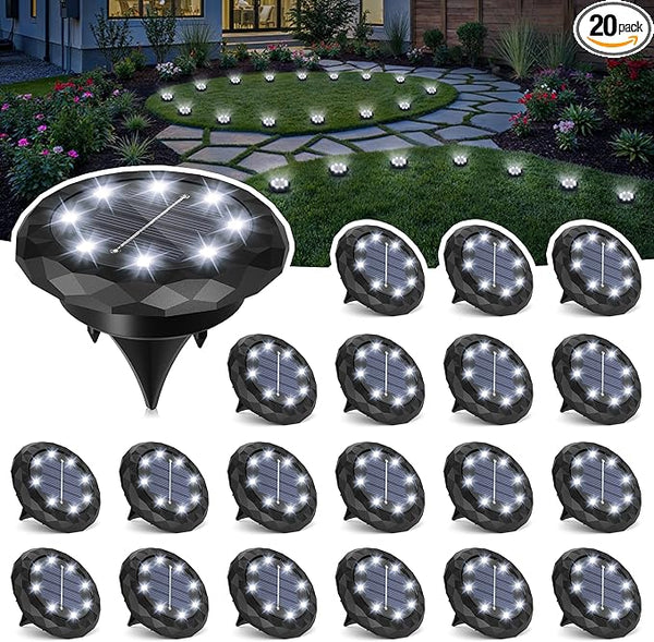 SOLPEX Mini Solar Ground Lights, 20 Pack Solar Lights Outdoor Waterproof, Landscape Lighting for Garden Pathway | Lumora