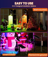 Solar Spotlights Outdoor Waterproof IP67,Multicolor LED Floodlight,4 Pack,360°Adjustable Prowered Panel,RGB 6 | Lumora