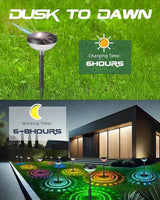 6 Pack Solar Garden Lights, RGB + Warm White LED, Solar Powered Outdoor Lights for Yard, Lawn, Walkway, Christmas & | Lumora