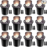 SUNVIE 12 Pack Low Voltage Landscape Lighting 12W LED Outdoor In-Ground Waterproof Shielded Well Lights Warm White | Lumora