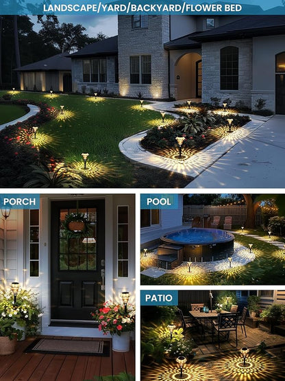 SOLPEX Solar Pathway Lights Garden Decor for Yard, Garden Lights Solar Powered Waterproof Landscape Lighting, Solar Outdoor Lights Porch Decor for Path Walkway Driveway (6 Pack Warm White)