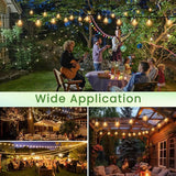 Outdoor String Lights 50FT LED String Lights for Outside with 27 A39 Waterproof Edison Bulbs (2 Spare), Patio | Lumora