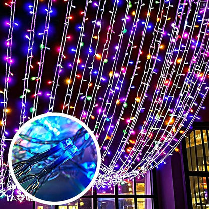 100 LED String Lights 33ft Multicolor, Plug in Fairy Lights with 8 Modes, Indoor Outdoor Christmas Lights for Tree Bedroom Patio Yard Holiday Party Decor (Multicolor, 100 LED 33ft)