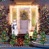 Upgraded 4-Pack Solar Christmas Garden Stake Lights, Decorative Xmas Tree Solar Christmas Yard Stake Outdoor | Lumora