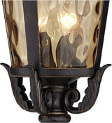 John Timberland Casa Marseille European Outdoor Post Light Fixture Bronze Scroll 28" Hammered Glass for Exterior | Lumora