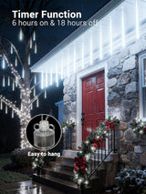 Flacchi Meteor Shower Icicle Lights - 5 Tubes 20" Each 270 LED Cascading Raindrop Lights, Timer Outdoor Waterproof | Lumora