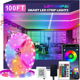 100ft Led Strip Lights,Long Smart Led Light Strips Music Sync 5050 RGB Color Changing Rope Lights,Bluetooth APP/IR | Lumora