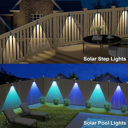 artcool 10 Pack Brighter Solar Fence Lights,Deck Light Solar Powered,Deck Solar Light Outdoor Waterproof,Dusk to Dawn Step Lights for Wall/Step/Patio/Garage/Yard