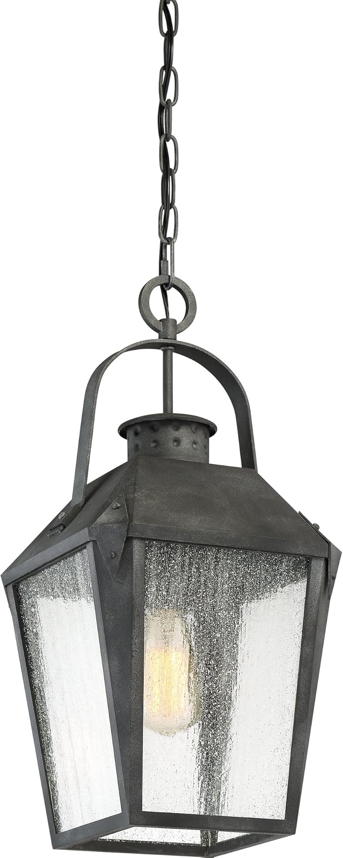 Quoizel Carriage 1-Light Mottled Black Outdoor Hanging Lantern
